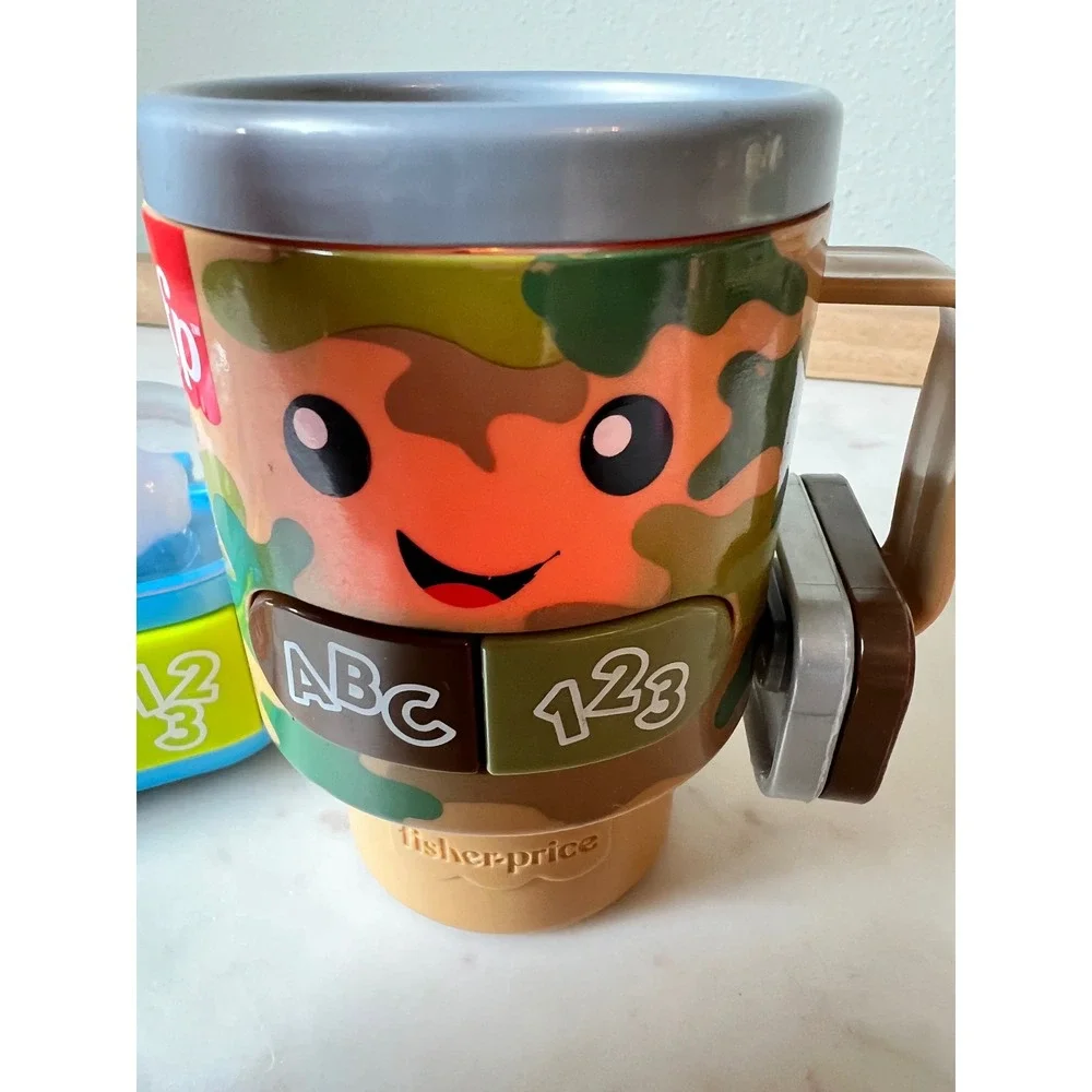 Fisher-Price Laugh & Learn Play Along Ear Buds and Camo Coffee Mug WORKS